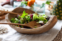 Load image into Gallery viewer, Wooden Salad Spoons Pair Teak Salad Servers
