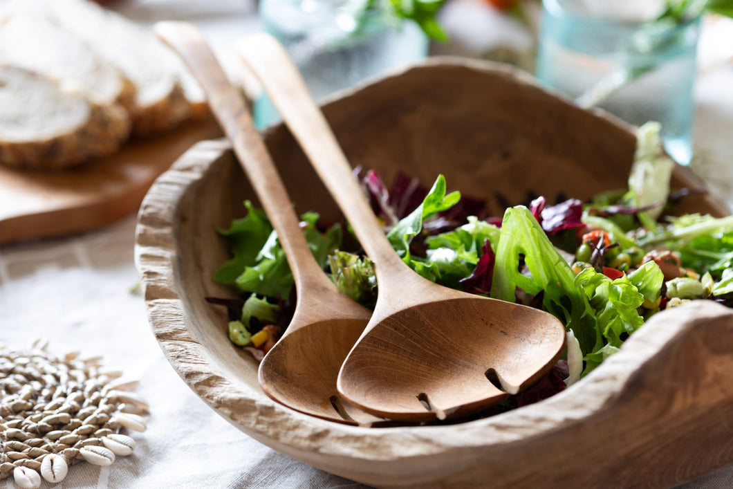 Wooden Salad Spoons Pair Teak Salad Servers