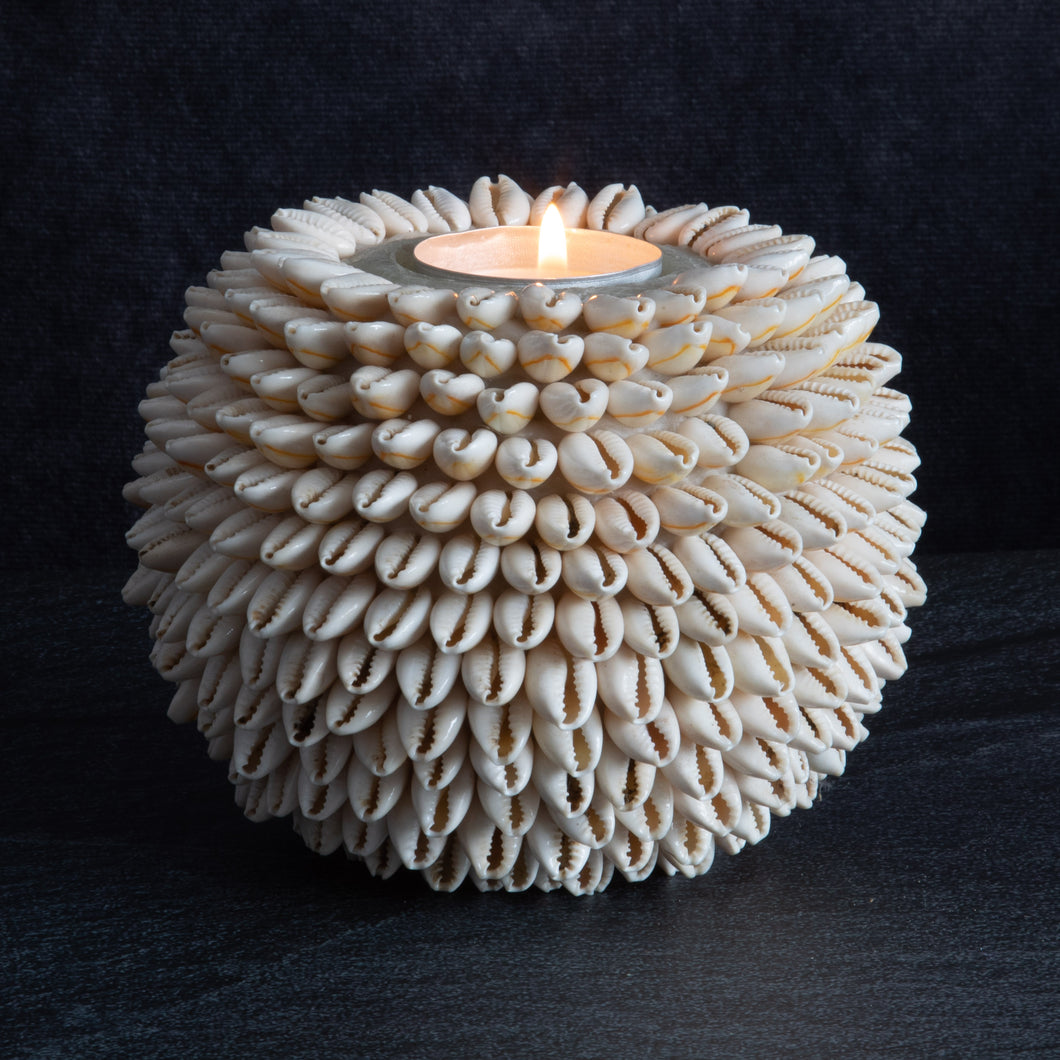 Cowrie Shell Sphere Candle | Tea light Shell Holder