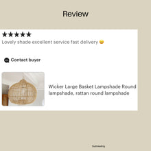 Load image into Gallery viewer, Round Bulb Shaped Basket Lampshade | Rattan Ceiling Pendant
