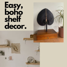 Load image into Gallery viewer, Bamboo Handwoven Fan Black
