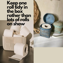 Load image into Gallery viewer, Toilet Roll Rattan Storage Box Blue
