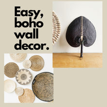 Load image into Gallery viewer, Bamboo Handwoven Fan Black
