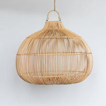 Load image into Gallery viewer, Round Bulb Shaped Basket Lampshade | Rattan Ceiling Pendant
