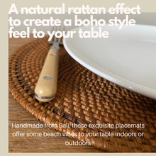 Load image into Gallery viewer, Rattan Oval Honey Colour Place Mat Woven Placemat for Dining Table
