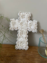 Load image into Gallery viewer, Handmade White Seashell Cross
