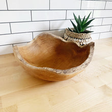 Load image into Gallery viewer, Slight seconds Large Rustic Wooden Bowl Teak
