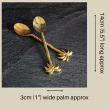 Load image into Gallery viewer, Gold Brass Pineapple Twisted Handle Teaspoon | Single Tea Spoon | Available 20th Nov
