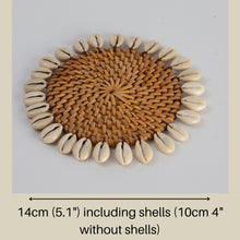 Load image into Gallery viewer, Rattan Shell Edged Coaster
