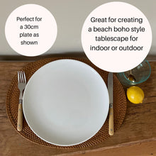 Load image into Gallery viewer, Rattan Oval Honey Colour Place Mat Woven Placemat for Dining Table
