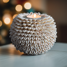 Load image into Gallery viewer, Cowrie Shell Sphere Candle | Tea light Shell Holder
