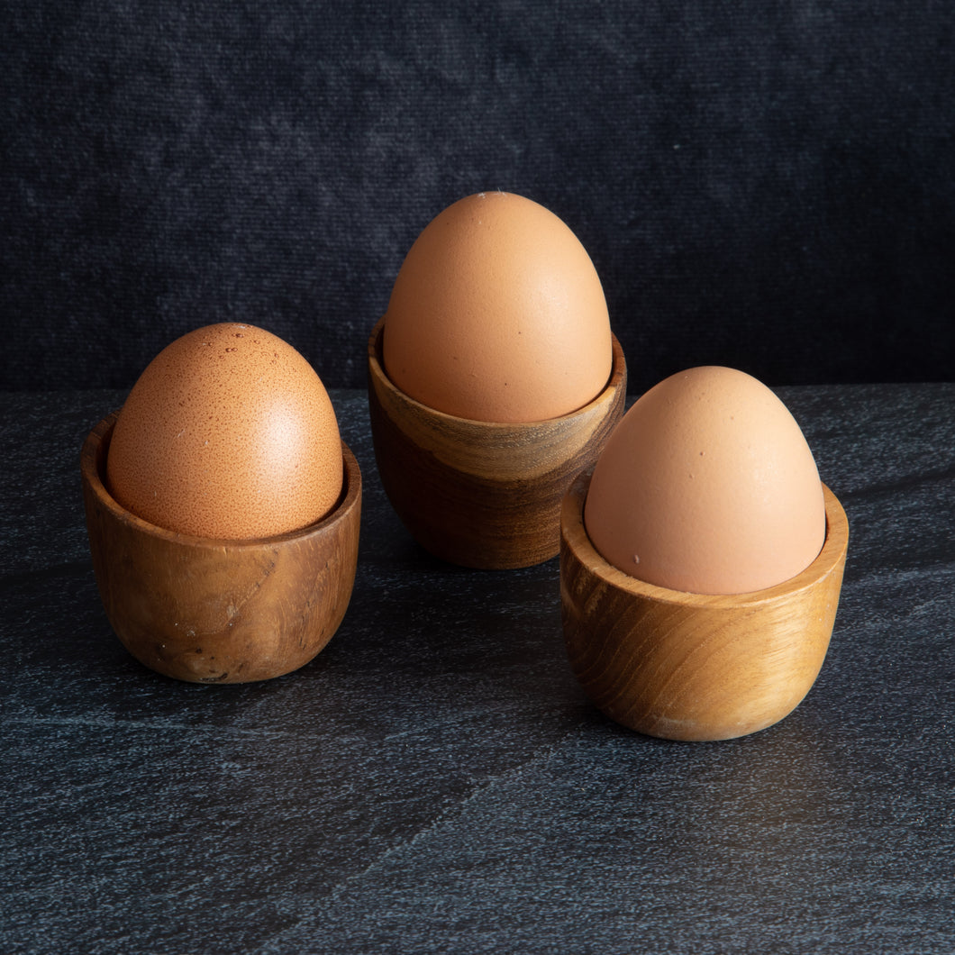 Wooden Egg Cup Teak | Wood Egg Holders | Wooden Pinch Pots